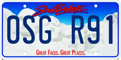 SD license plate 0SGR91