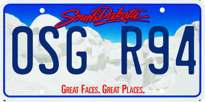 SD license plate 0SGR94
