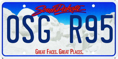 SD license plate 0SGR95