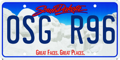 SD license plate 0SGR96