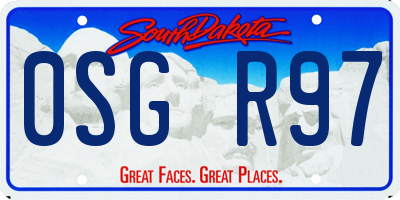 SD license plate 0SGR97