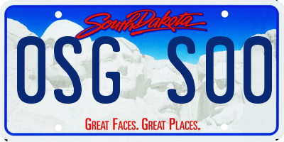 SD license plate 0SGS00