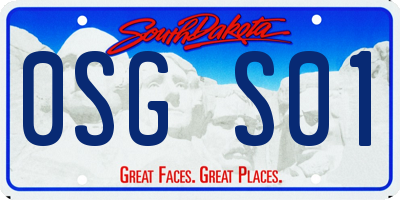 SD license plate 0SGS01