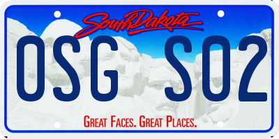 SD license plate 0SGS02