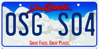 SD license plate 0SGS04