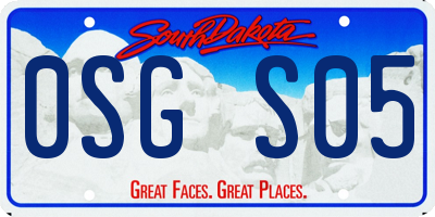 SD license plate 0SGS05