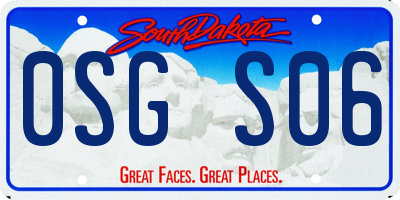 SD license plate 0SGS06