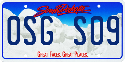 SD license plate 0SGS09