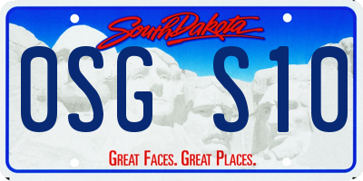 SD license plate 0SGS10