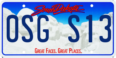 SD license plate 0SGS13