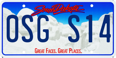 SD license plate 0SGS14