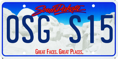 SD license plate 0SGS15