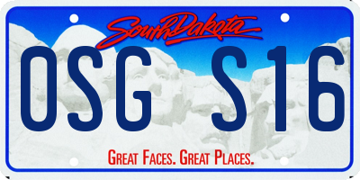 SD license plate 0SGS16