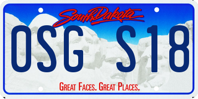 SD license plate 0SGS18