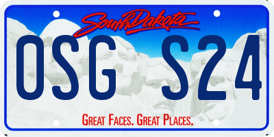 SD license plate 0SGS24