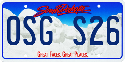 SD license plate 0SGS26