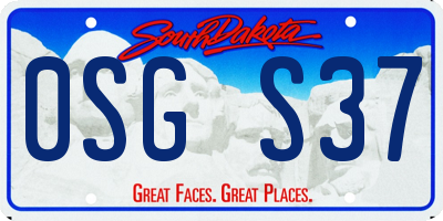 SD license plate 0SGS37