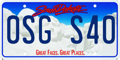 SD license plate 0SGS40