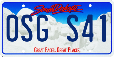 SD license plate 0SGS41