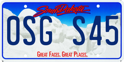 SD license plate 0SGS45