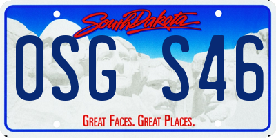 SD license plate 0SGS46