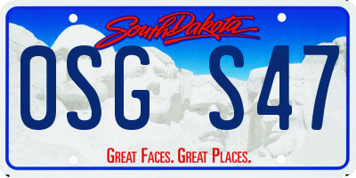 SD license plate 0SGS47