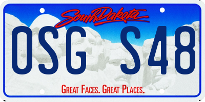 SD license plate 0SGS48