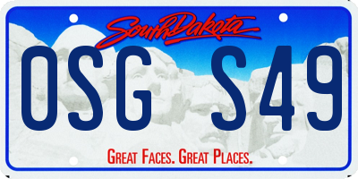 SD license plate 0SGS49
