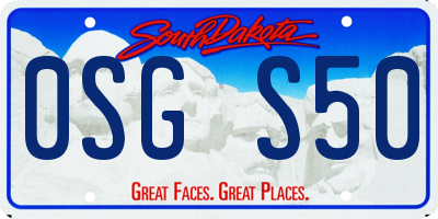 SD license plate 0SGS50