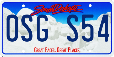 SD license plate 0SGS54