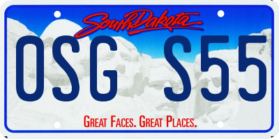 SD license plate 0SGS55