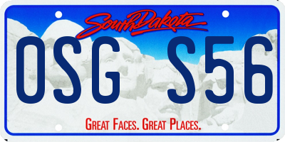 SD license plate 0SGS56