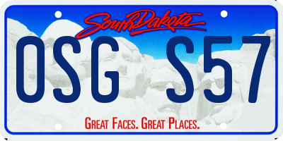 SD license plate 0SGS57