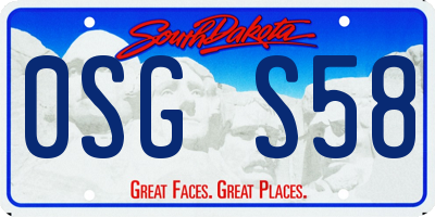 SD license plate 0SGS58