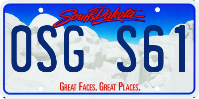 SD license plate 0SGS61