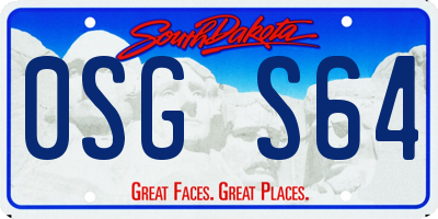 SD license plate 0SGS64