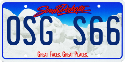SD license plate 0SGS66