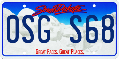 SD license plate 0SGS68