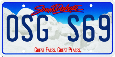 SD license plate 0SGS69