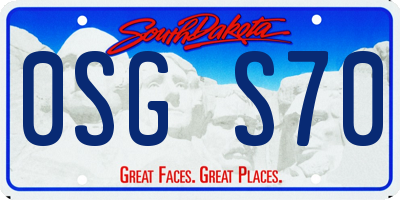 SD license plate 0SGS70