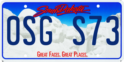 SD license plate 0SGS73