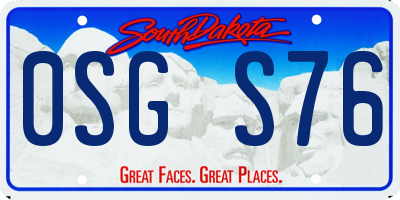 SD license plate 0SGS76