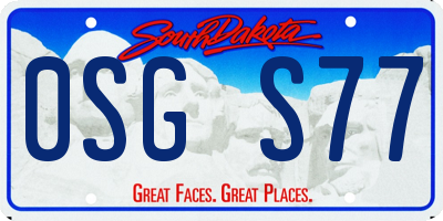 SD license plate 0SGS77