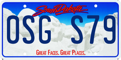 SD license plate 0SGS79