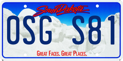 SD license plate 0SGS81