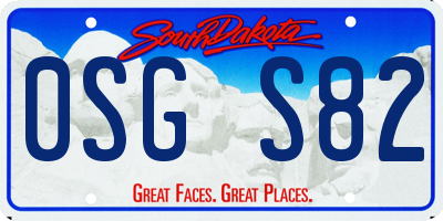 SD license plate 0SGS82