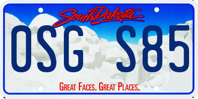 SD license plate 0SGS85