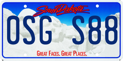 SD license plate 0SGS88