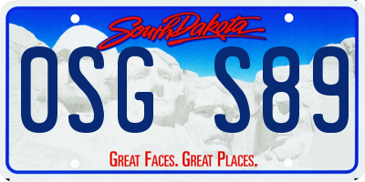 SD license plate 0SGS89