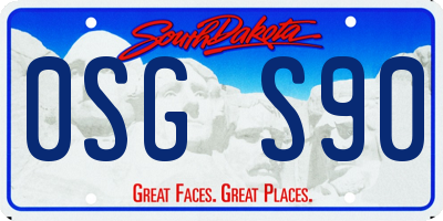 SD license plate 0SGS90